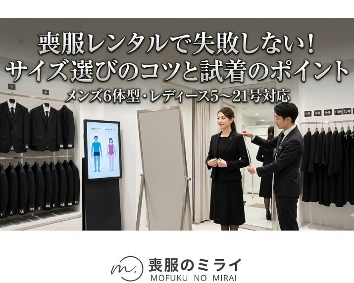 喪服レンタルで失敗しない！サイズ選びのコツと試着のポイント