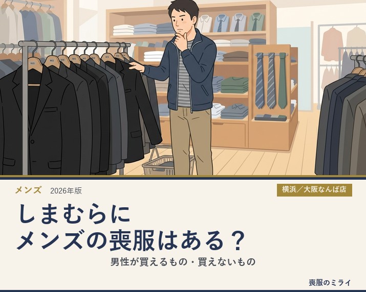 しまむらにメンズの喪服・礼服はある？男性が買えるもの・買えないもの【2026年版】